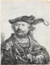 REMBRANDT VAN RIJN Self Portrait in a Velvet Cap and Plume.